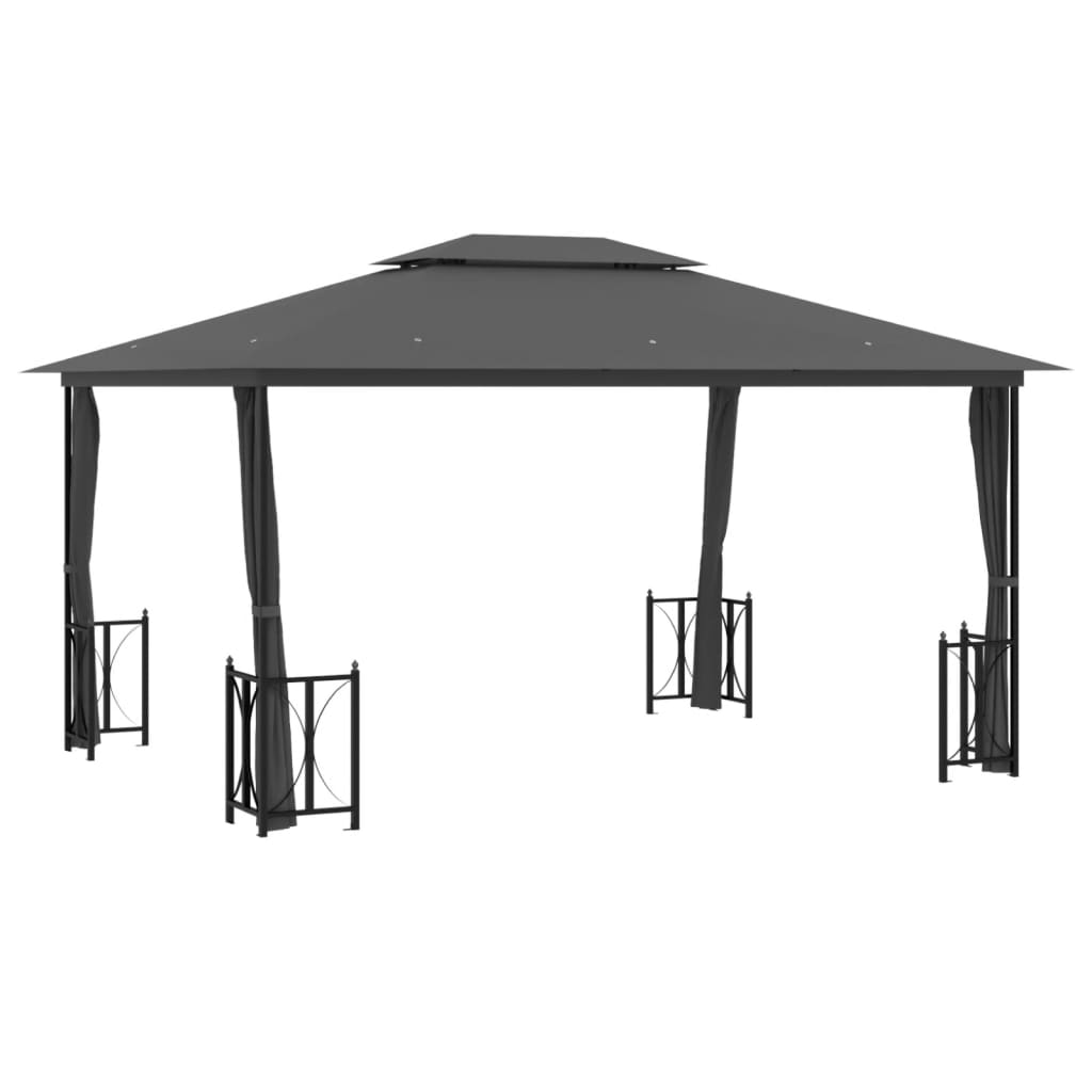 Tonnelle avec Parois et Toit collection Double 3x3 m Crème Belvédère de Jardin vidaXL