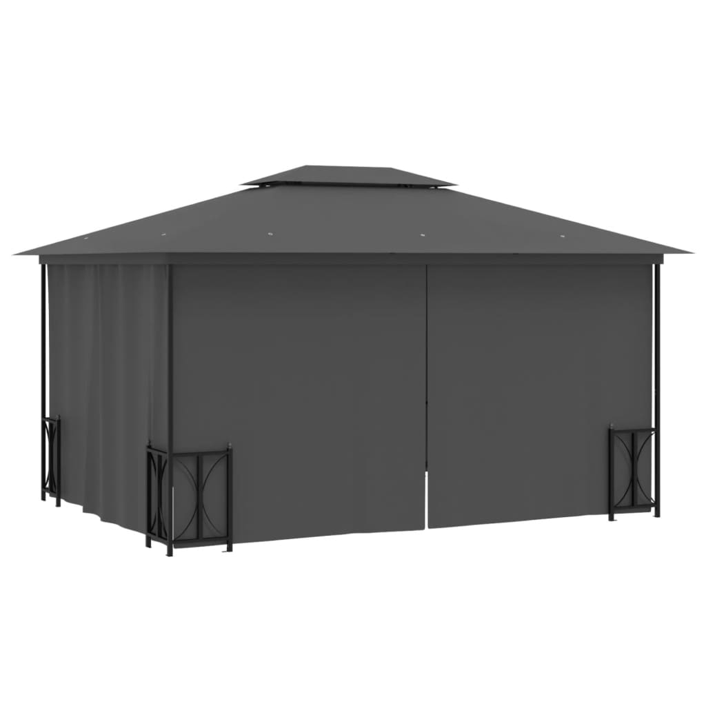 Tonnelle populaire avec Parois et Toit Double 3x3 m Crème Belvédère de Jardin vidaXL