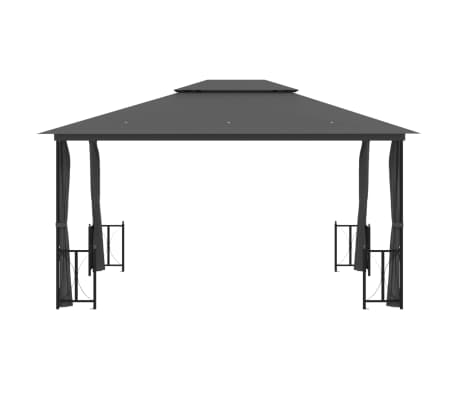 vidaXL Gazebo with Sidewalls&Double Roofs 3x4 m Anthracite | vidaXL.ie