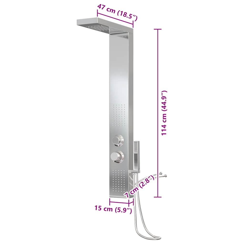 Shower Panel System Stainless Steel Square VidaXL 19 width=274