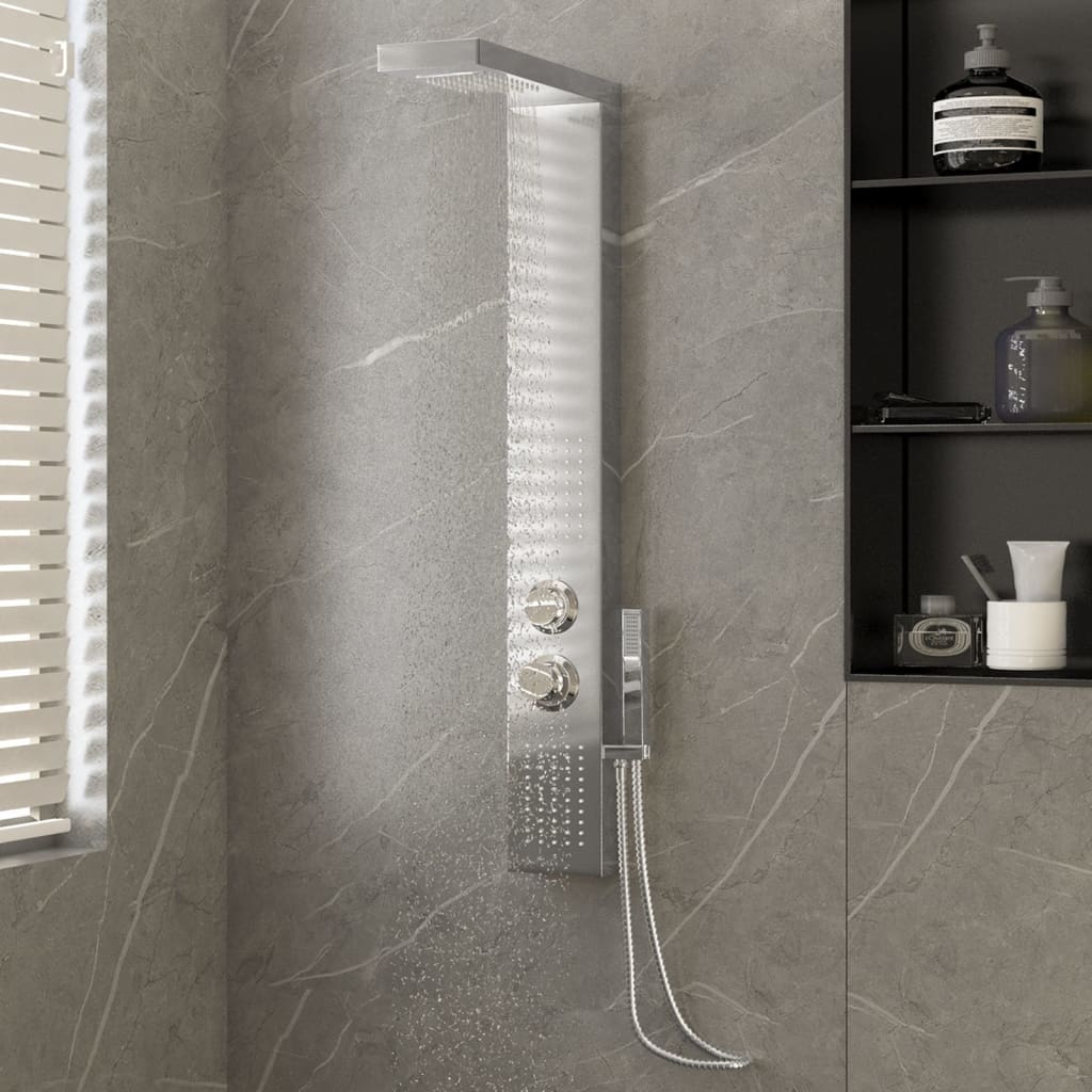 vidaXL Sistem panou de duș, pătrat, oțel inoxidabil vidaXL