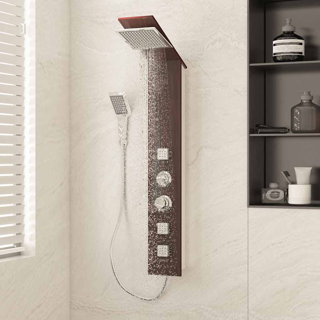 vida XL Duschpaneel-System Glas Braun