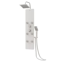 vidaXL Duschpanel glas 25x47,5x130 cm vit