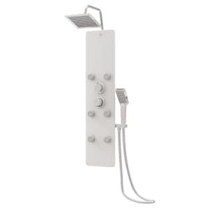 vidaXL Shower Panel Unit Glass 25x47.5x130 cm White