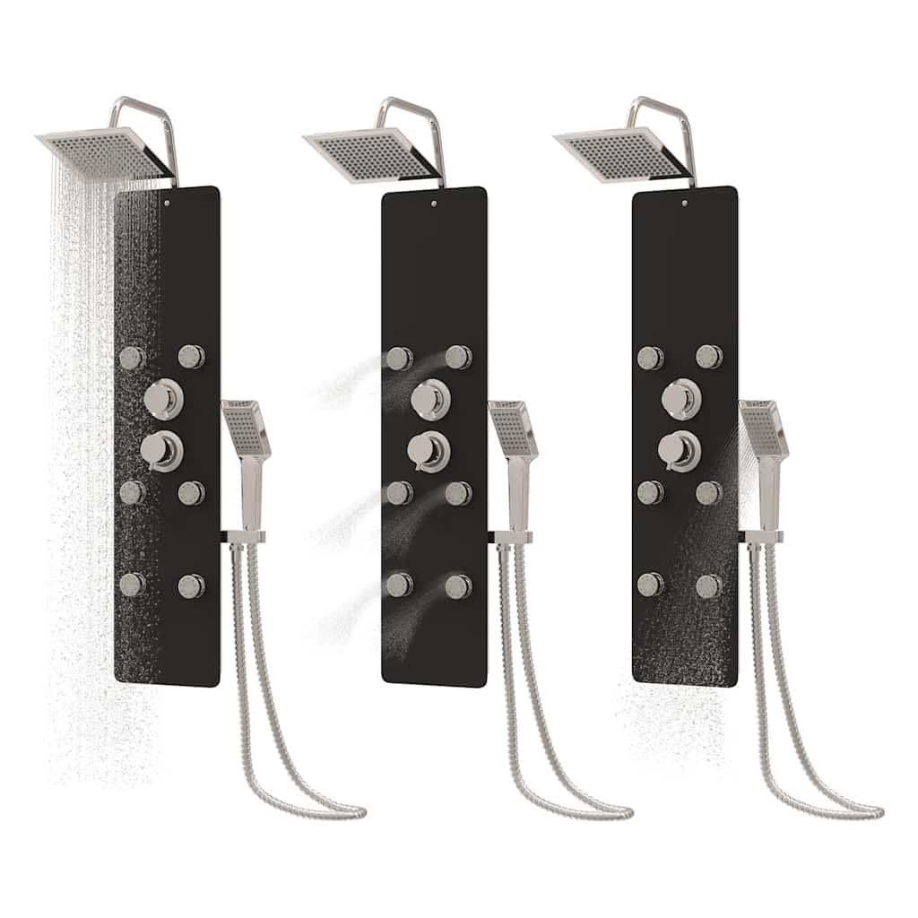 Panel Ducha De Vidrio 25x47,5x130 Cm Negro VidaXL 19 width=274