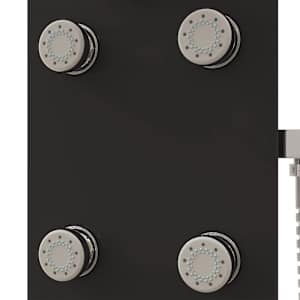 Sprchový panel skleněný 25 x 47,5 x 130 cm černý - obrázek 6