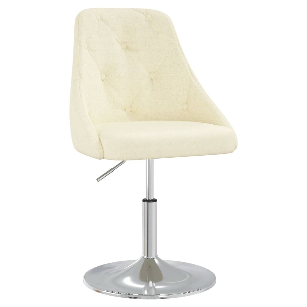 

vidaXL Eetkamerstoelen draaibaar 6 st stof crèmekleurig