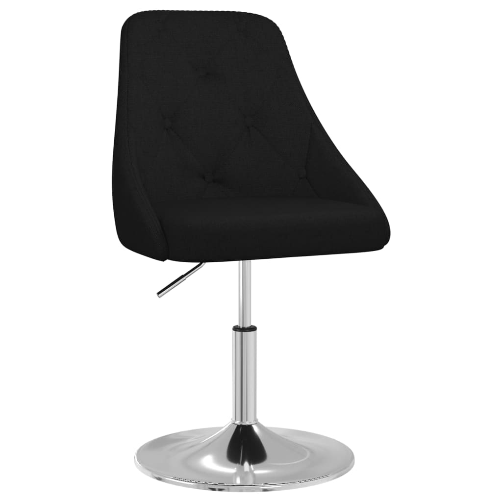 6 db fekete szövet forgó étkezőszék