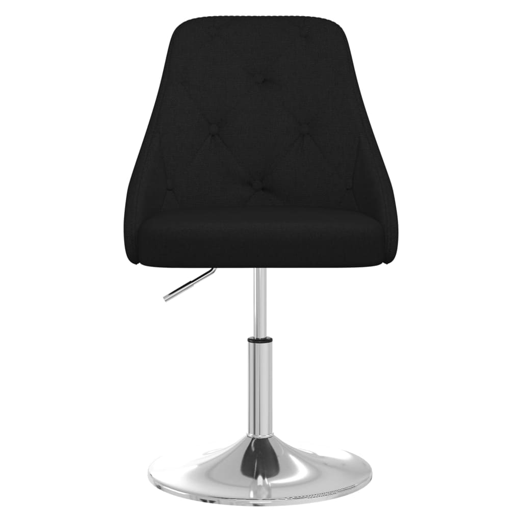 6 db fekete szövet forgó étkezőszék