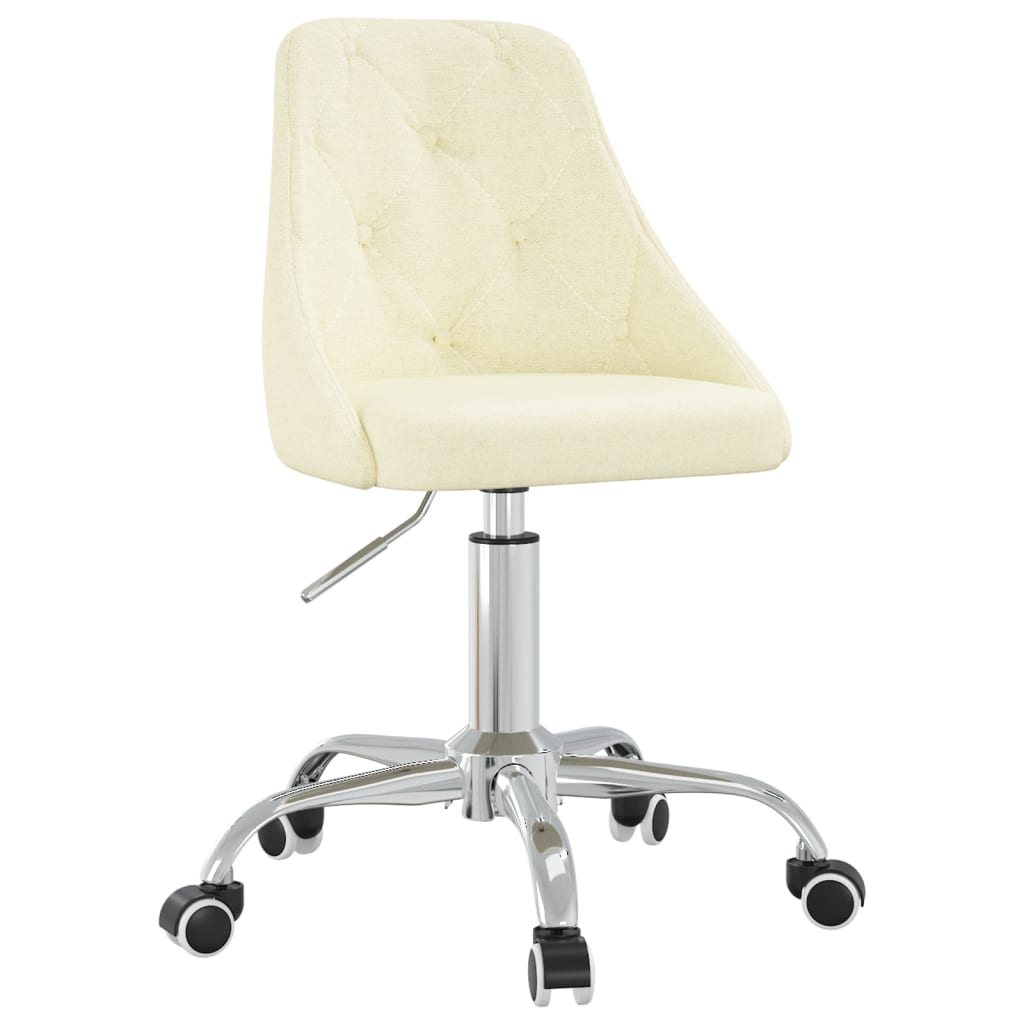 

vidaXL Eetkamerstoelen draaibaar 6 st stof crèmekleurig