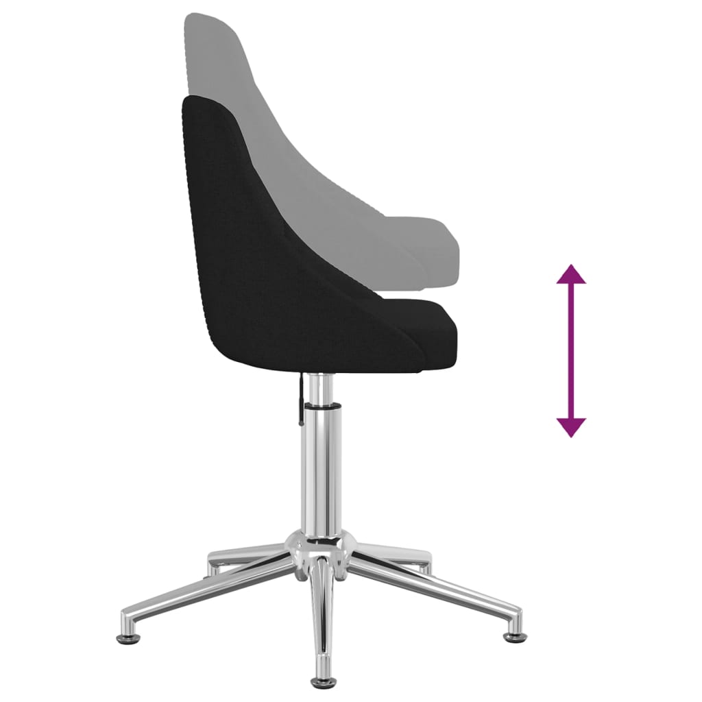 6 db fekete szövet forgó étkezőszék