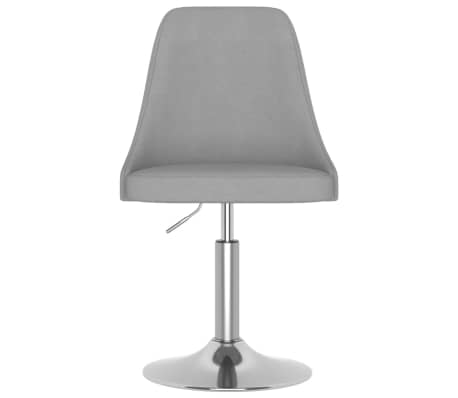 vidaXL Silla de comedor giratoria tela gris claro