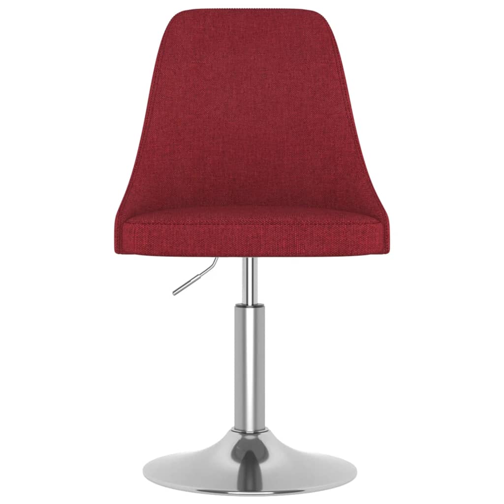 vidaXL Silla de comedor giratoria tela color vino tinto