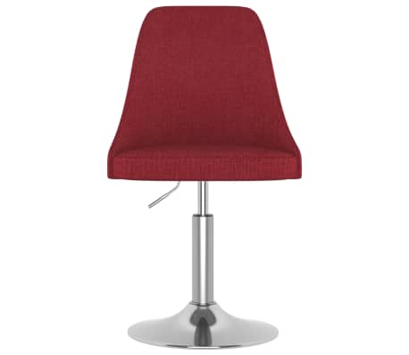 vidaXL Silla de comedor giratoria tela color vino tinto