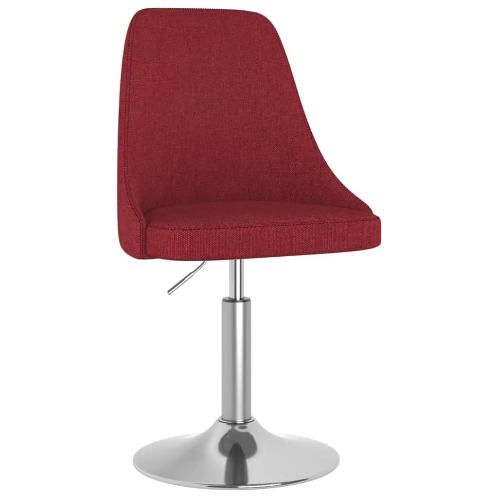 vidaXL Sillas de comedor giratorias 2 unidades tela rojo tinto