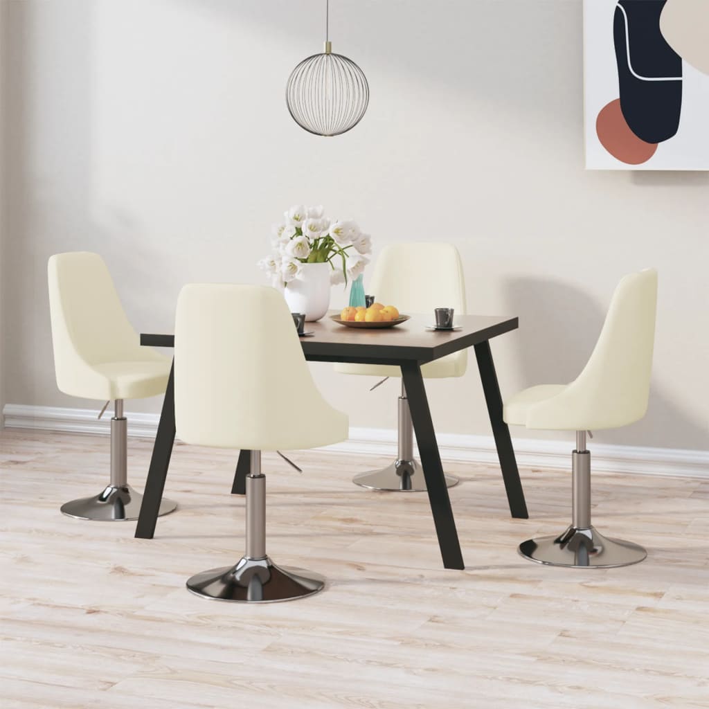 Esszimmerstühle 4 Stk. Drehbar Creme Stoff kaufen