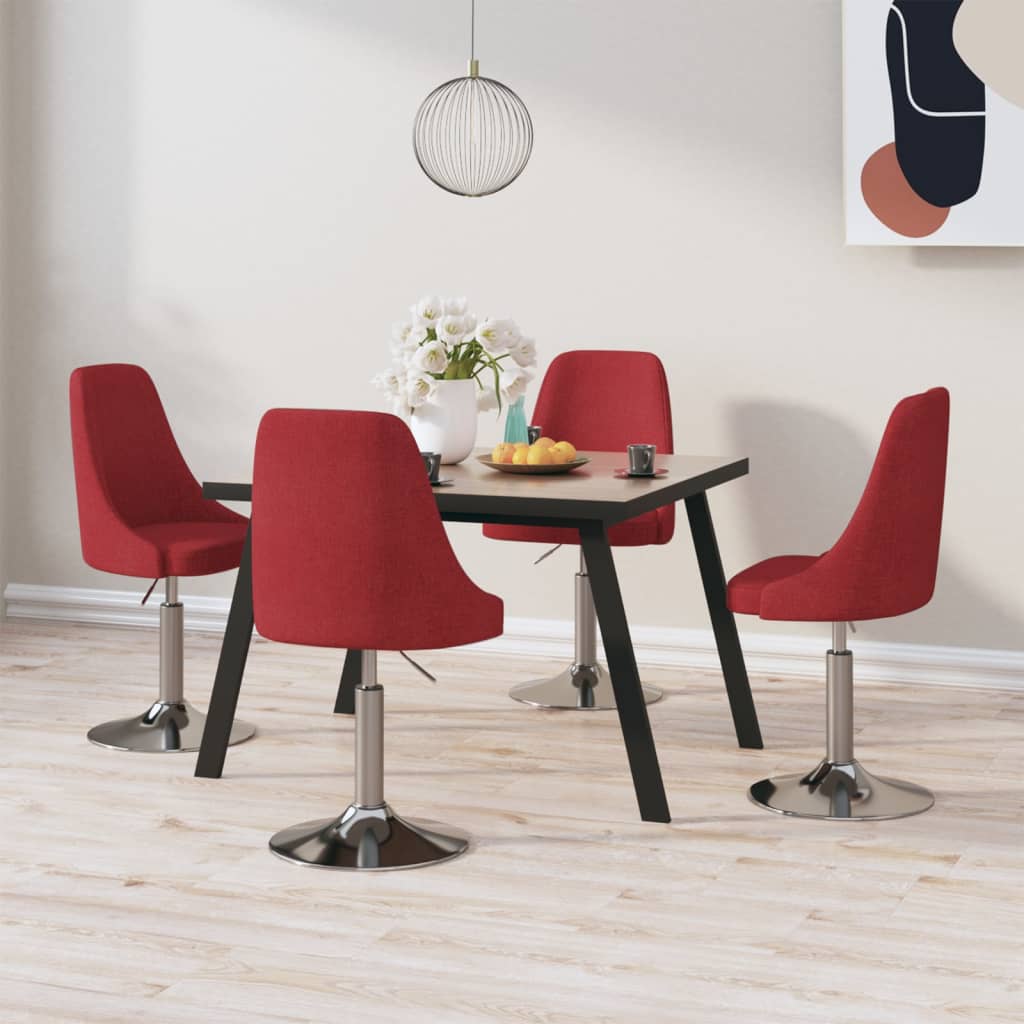 4 db bordó szövet forgó étkezőszék