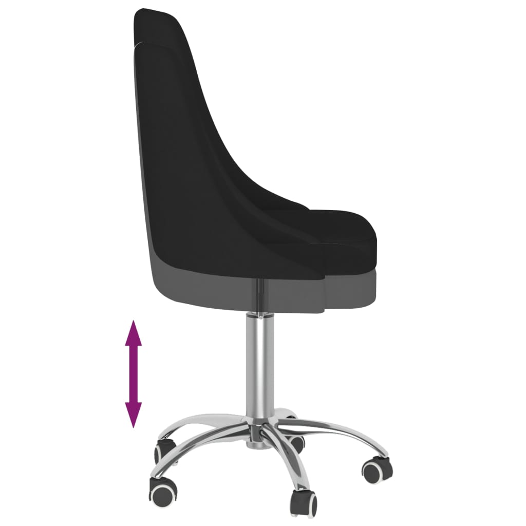 fekete szövetborítású forgó étkezőszék