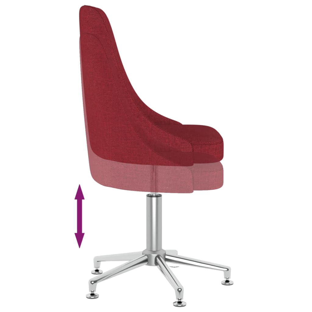 Scaun de bucătărie pivotant, roșu vin, material textil