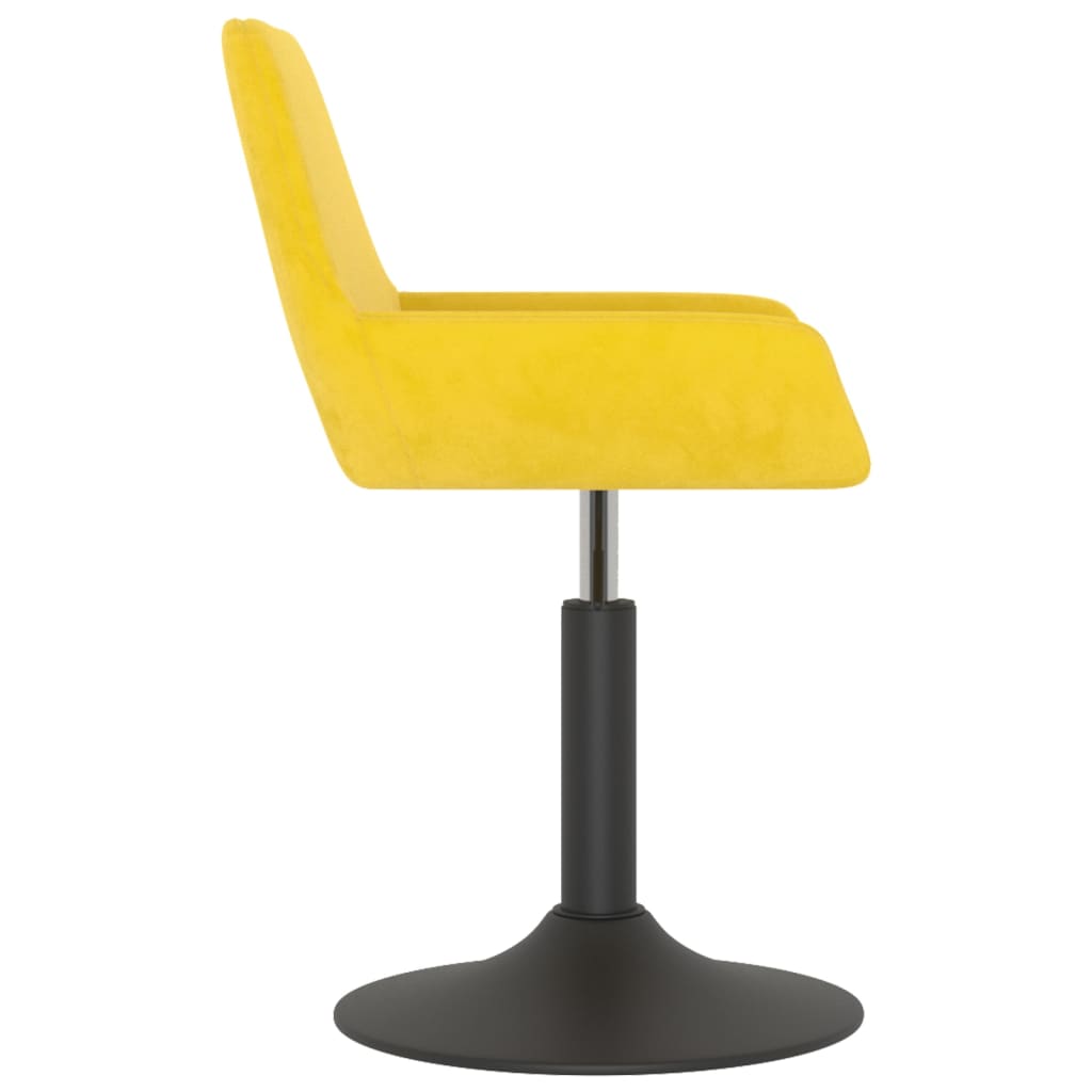 mustársárga bársony forgó étkezőszék