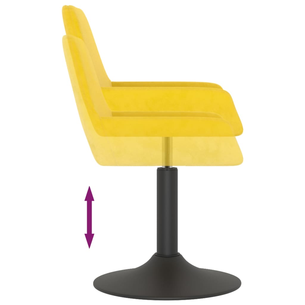 mustársárga bársony forgó étkezőszék