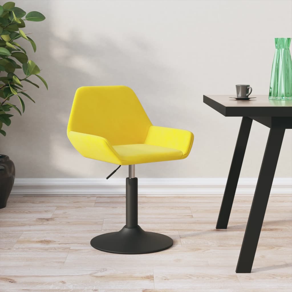 mustársárga bársony forgó étkezőszék