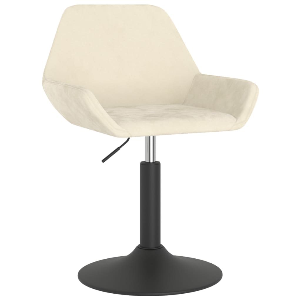 

vidaXL Eetkamerstoelen draaibaar 2 st fluweel crèmekleurig