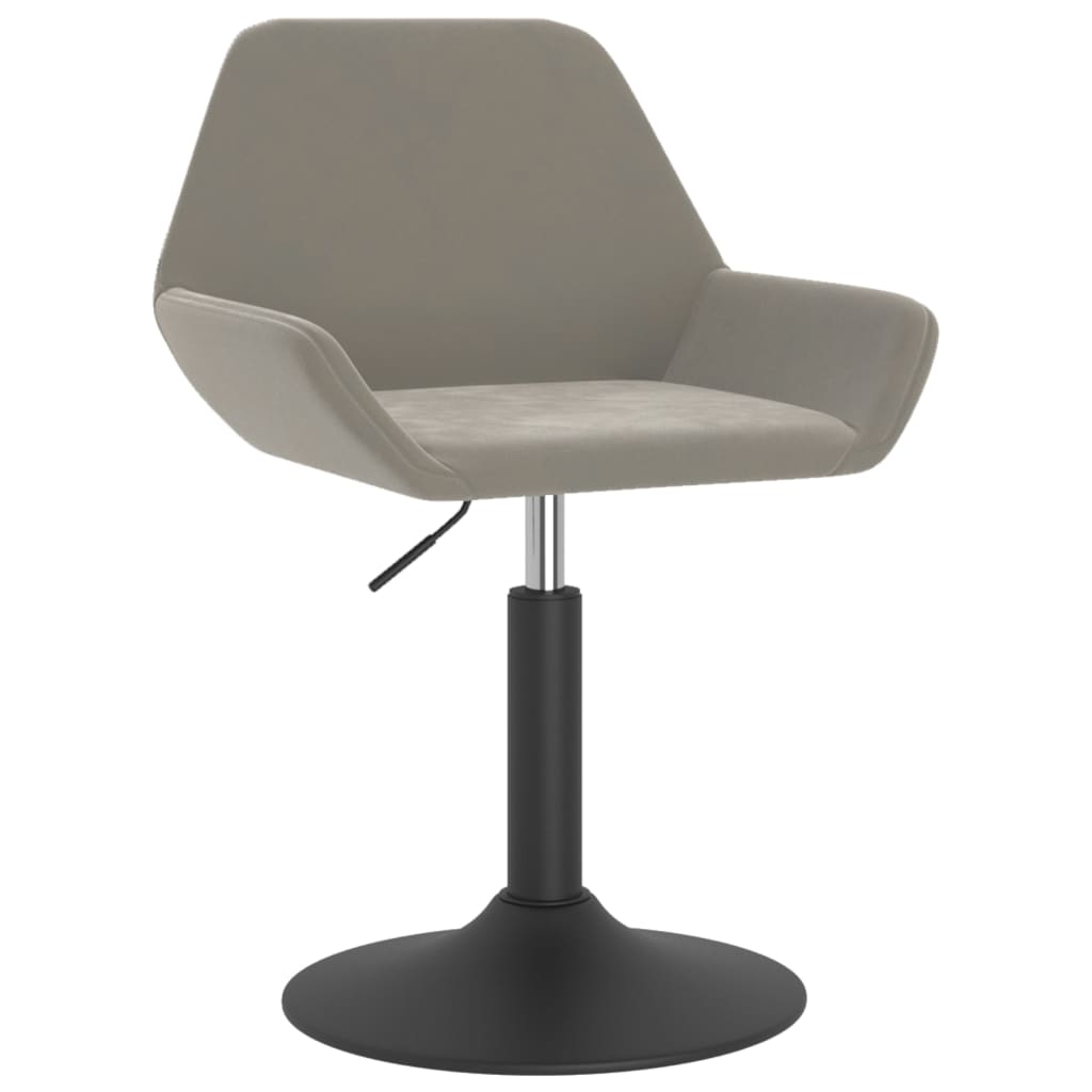 Scaune de masă pivotante, 4 buc., gri deschis, catifea