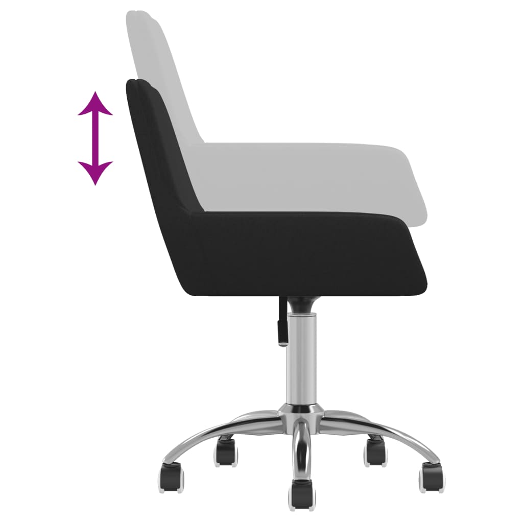 Scaun de bucătărie pivotant, negru, material textil