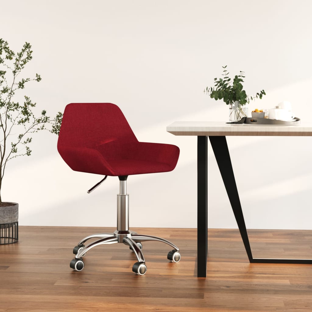 Chaise pivotante de salle à manger Rouge bordeaux Tissu
