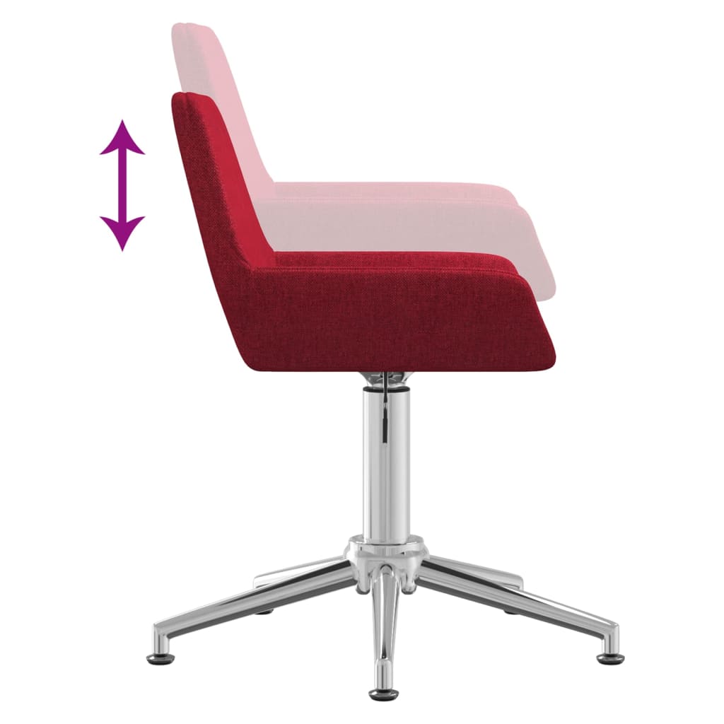 Scaune de bucătărie pivotante, 6 buc., roșu vin, textil