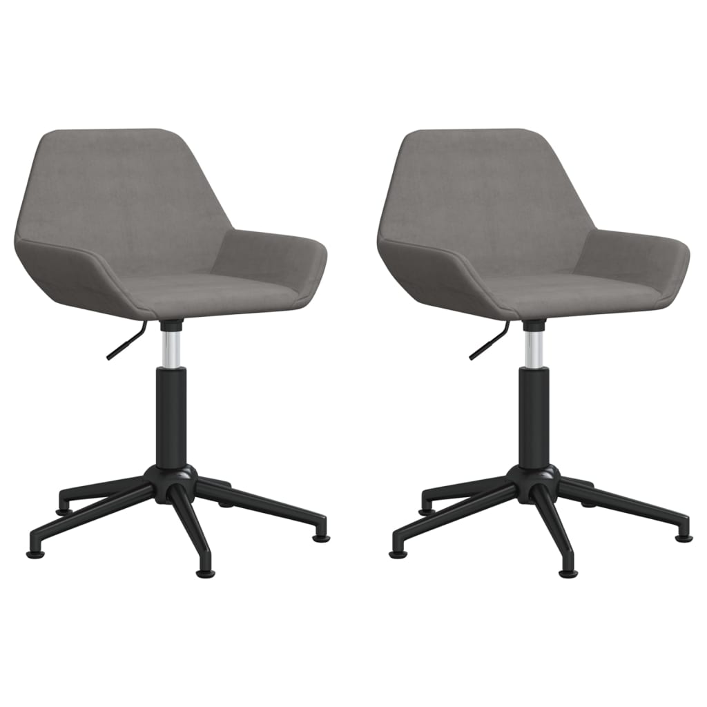 2 db világosszürke bársony forgó étkezőszék