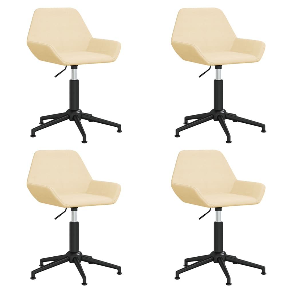 Scaune de masă pivotante, 4 buc., crem, catifea
