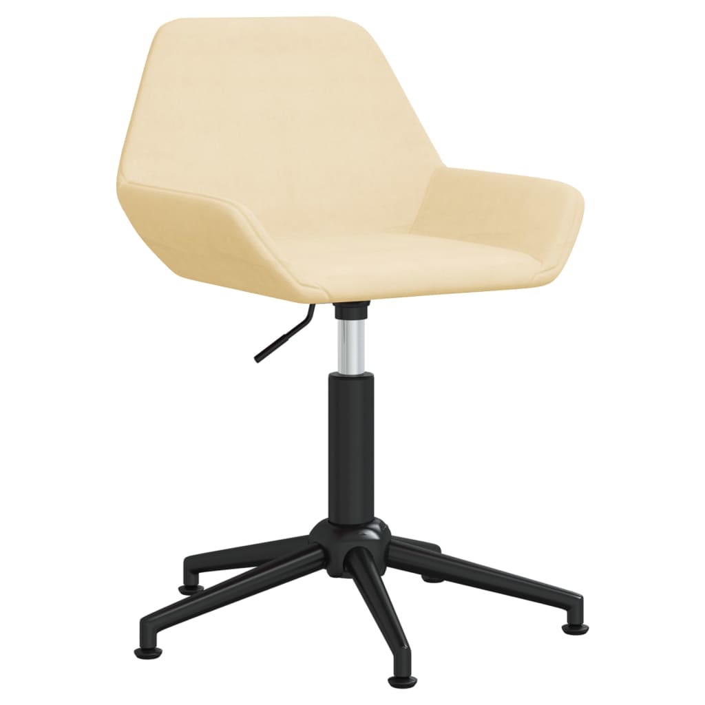 Scaune de masă pivotante, 4 buc., crem, catifea