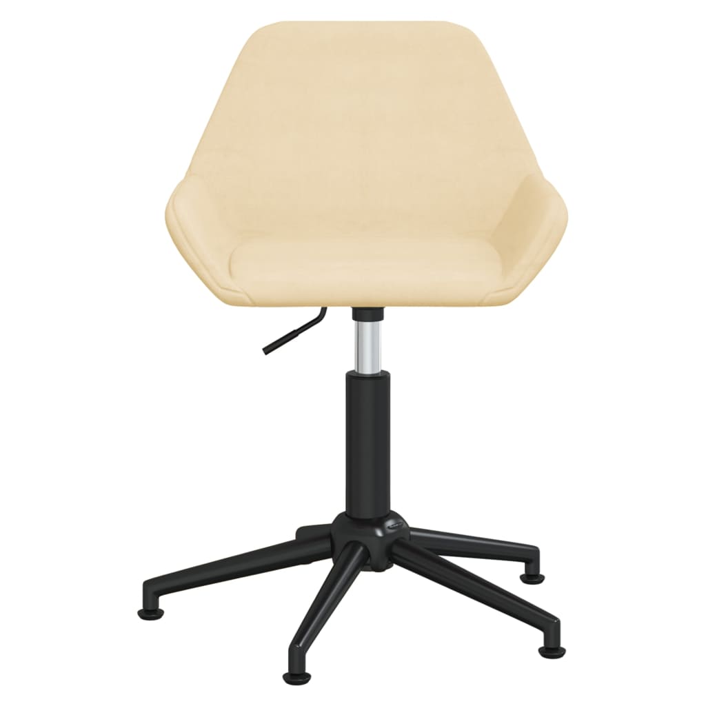 Scaune de masă pivotante, 4 buc., crem, catifea