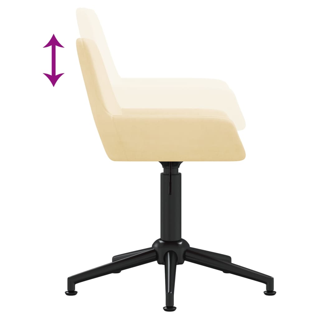 Scaune de masă pivotante, 4 buc., crem, catifea