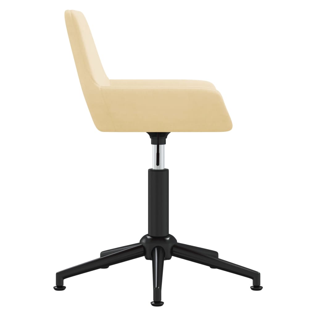 Scaune de sufragerie pivotante 6 buc, crem, catifea