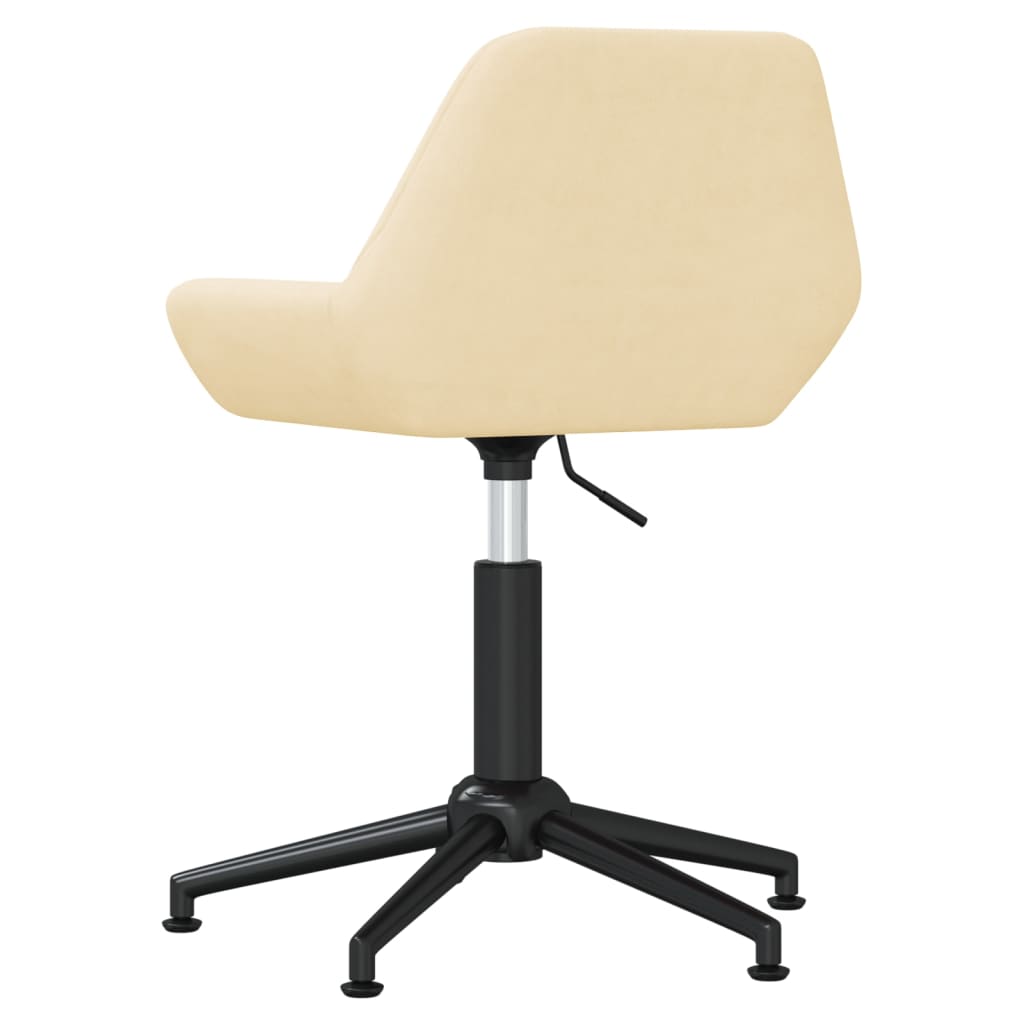 Scaune de sufragerie pivotante 6 buc, crem, catifea