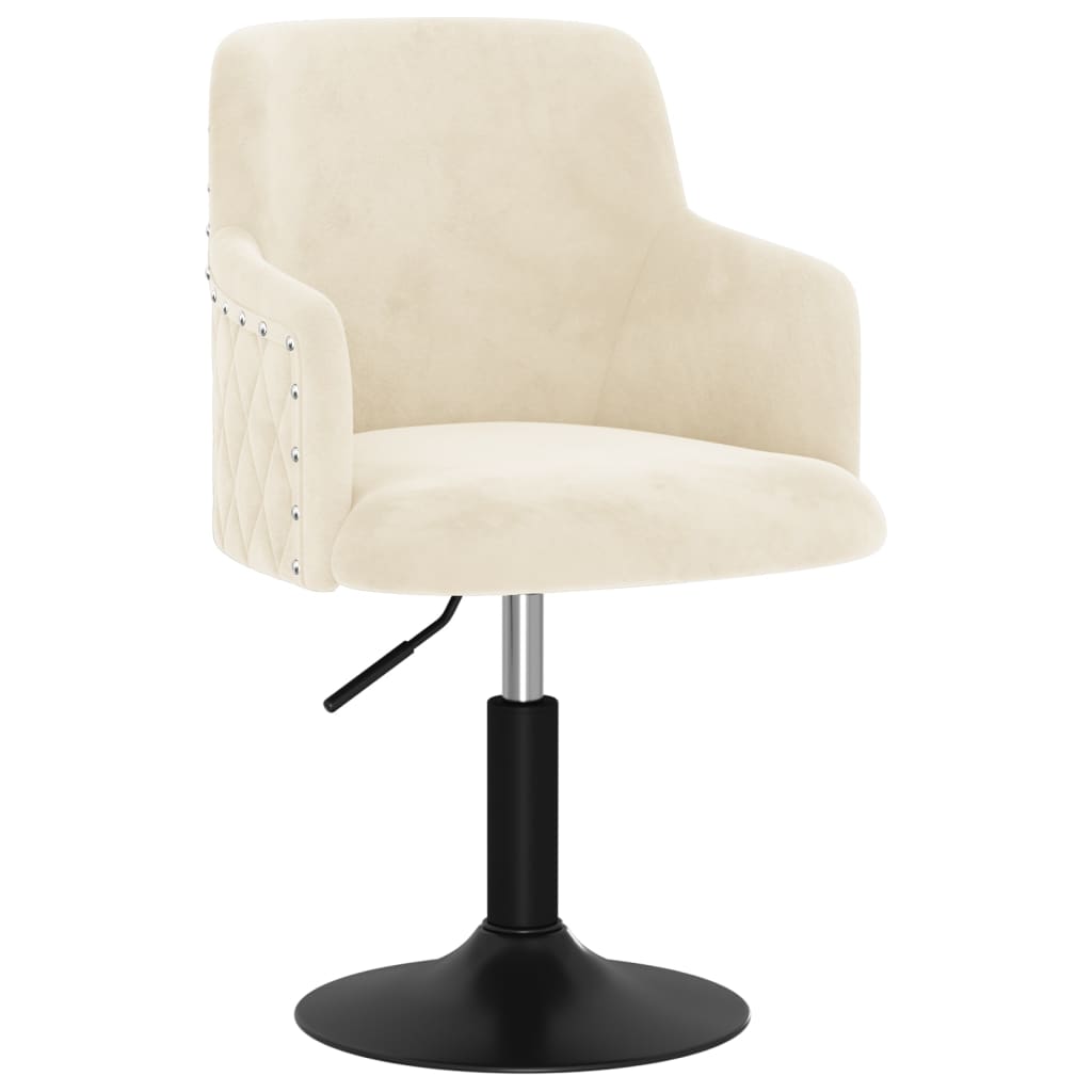 

vidaXL Eetkamerstoelen draaibaar 6 st fluweel crèmekleurig
