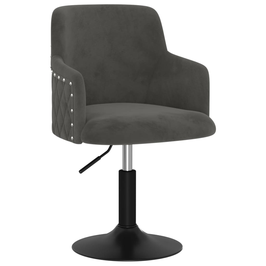

vidaXL Eetkamerstoelen draaibaar 6 st fluweel donkergrijs