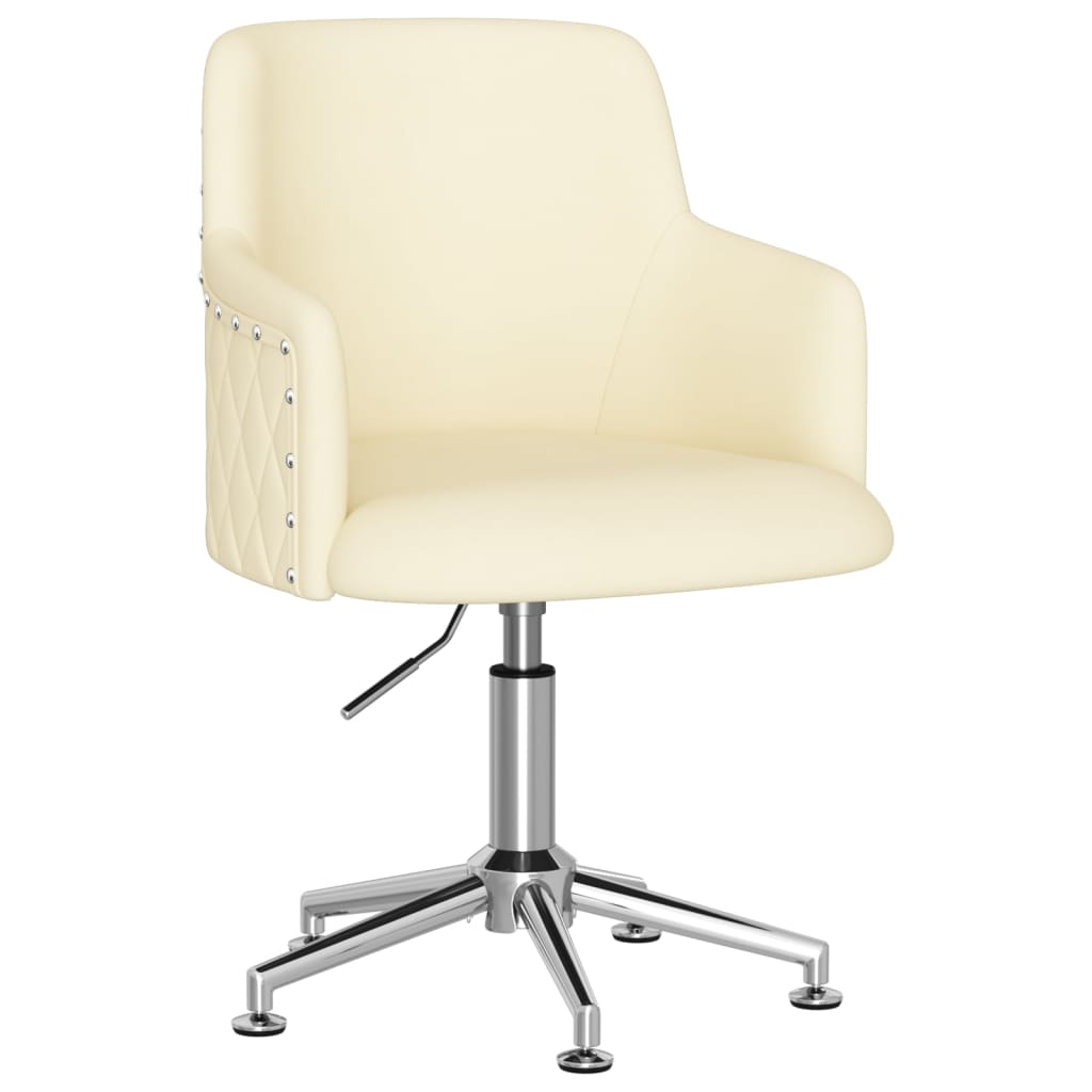 

vidaXL Eetkamerstoelen draaibaar 4 st stof crèmekleurig