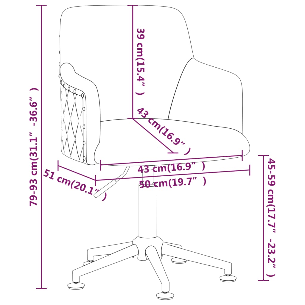 krémszínű bársony forgó étkezőszék