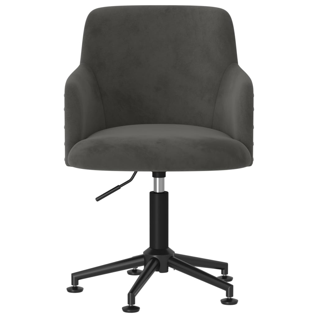 Scaun de bucătărie pivotant, gri închis, catifea
