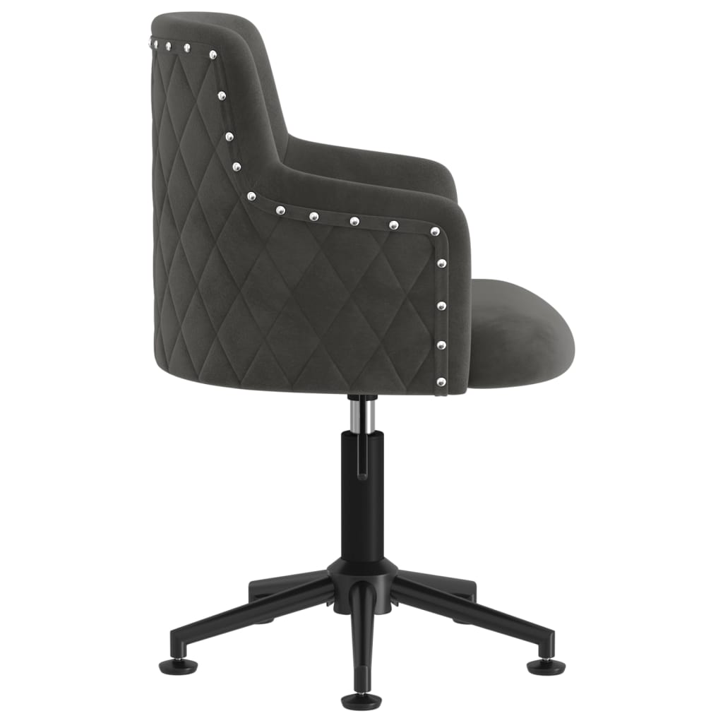 Scaun de bucătărie pivotant, gri închis, catifea