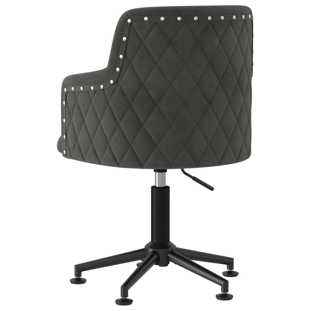 Scaun de bucătărie pivotant, gri închis, catifea