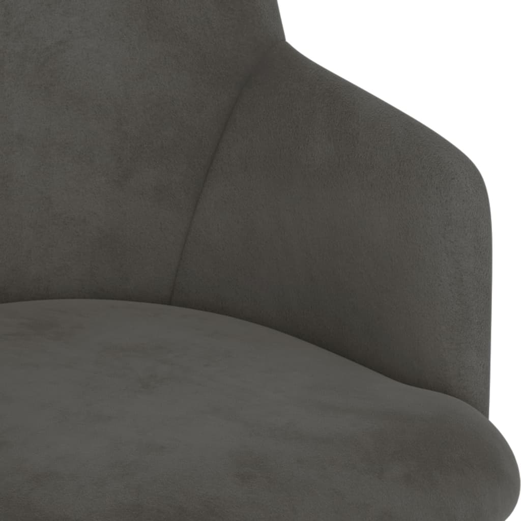 Scaun de bucătărie pivotant, gri închis, catifea