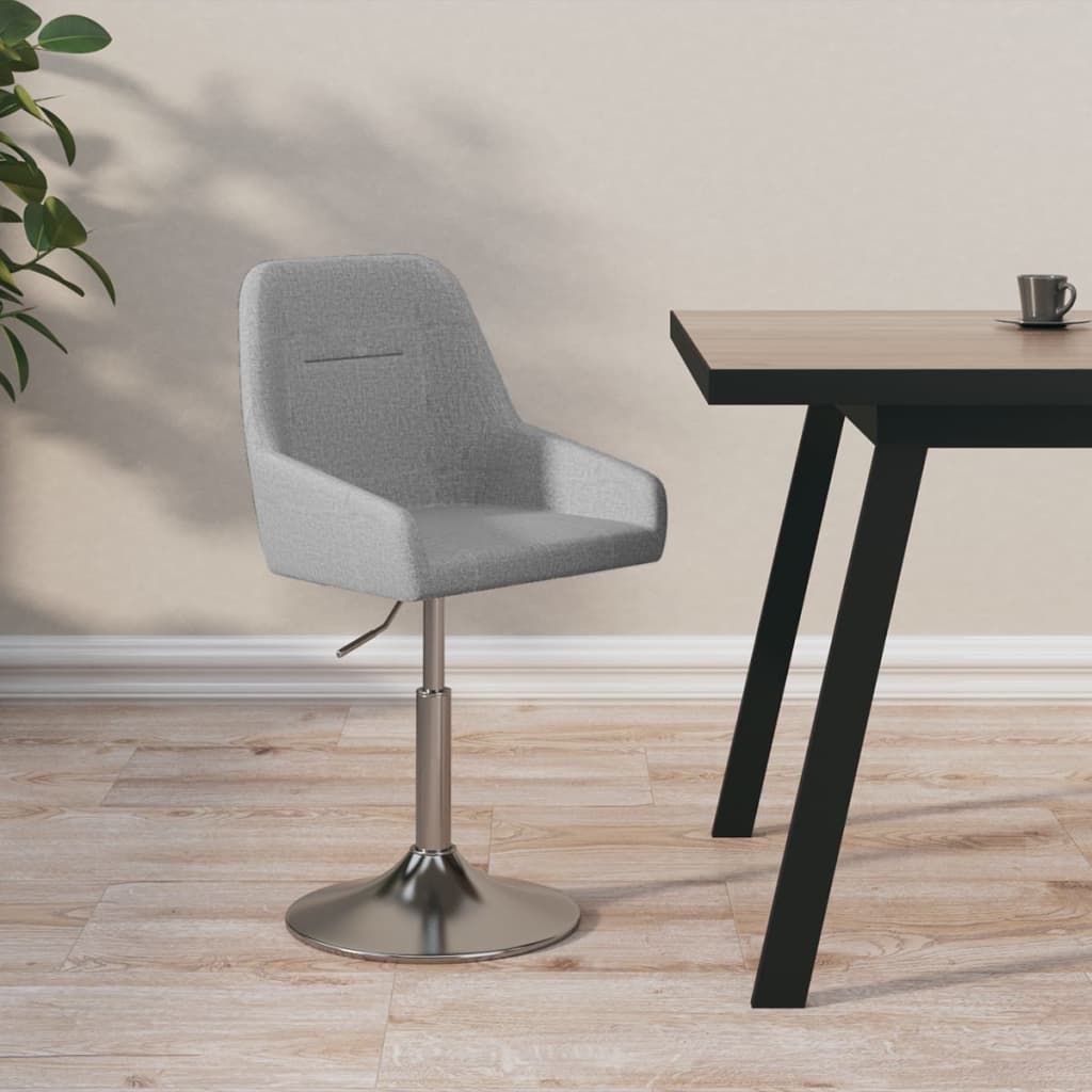 Chaise pivotante de salle à manger Gris clair Tissu