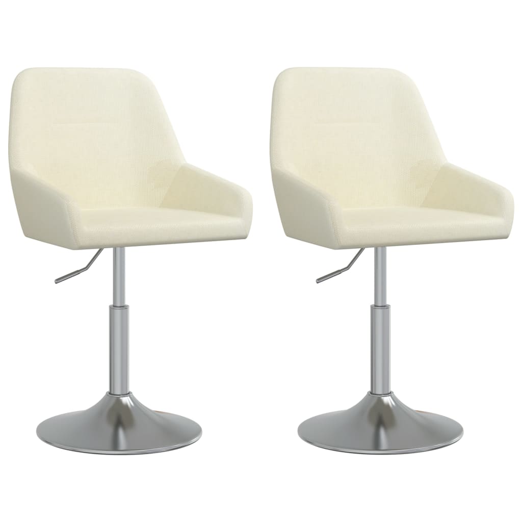 2 db krémszínű szövet forgó étkezőszék