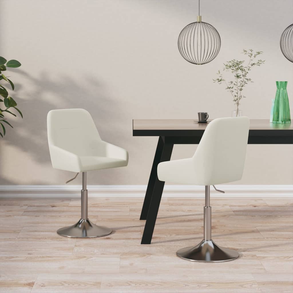 2 db krémszínű szövet forgó étkezőszék