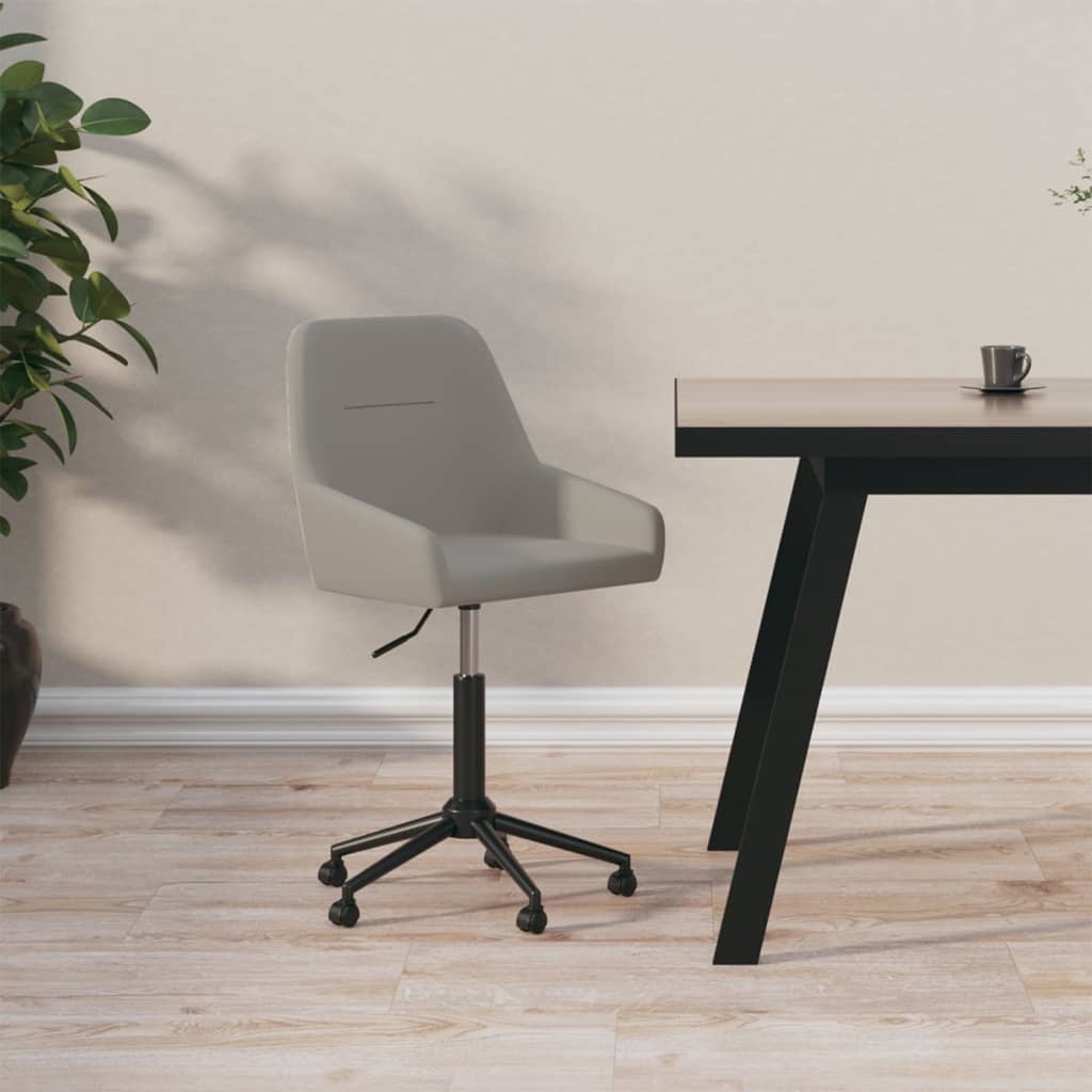 Chaise pivotante de salle à manger Gris clair Velours